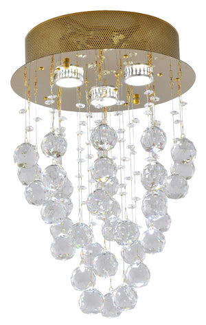 Bethel Gold Semi Flush Mount in Metal & Crystal