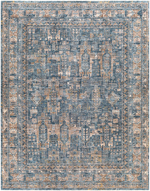 Mirabel MBE-2301 Traditional Polyester Rug MBE2301-710103 Navy, Denim, Cream, Dark Brown, Saffron, Taupe, Light Gray 100% Polyester 7'10" x 10'3"