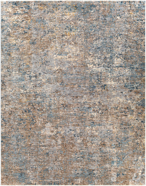Mirabel MBE-2303 Modern Polyester Rug MBE2303-710103 Navy, Denim, Cream, Dark Brown, Saffron, Taupe, Light Gray 100% Polyester 7'10" x 10'3"