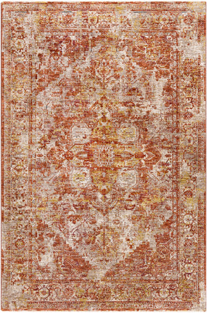 Mirabel MBE-2304 Traditional Polyester Rug MBE2304-9122 Peach, Burnt Orange, Cream, Dark Brown, Saffron, Taupe, Light Gray, Rose 100% Polyester 9' x 12'2"