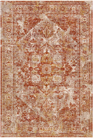 Mirabel MBE-2304 Traditional Polyester Rug MBE2304-6796 Peach, Burnt Orange, Cream, Dark Brown, Saffron, Taupe, Light Gray, Rose 100% Polyester 6'7" x 9'6"