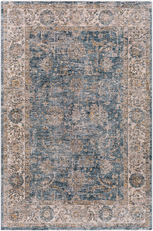 Mirabel MBE-2305 Traditional Polyester Rug MBE2305-575 Teal, Aqua, Mustard, Medium Gray, Beige 100% Polyester 5' x 7'5"