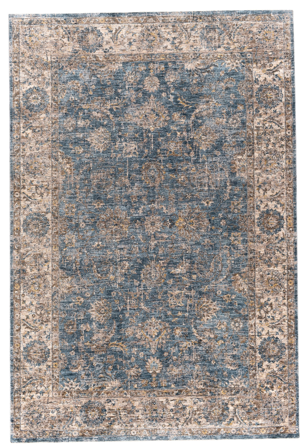 Mirabel MBE-2305 Traditional Polyester Rug MBE2305-9122 Teal, Aqua, Mustard, Medium Gray, Beige 100% Polyester 9' x 12'2"
