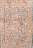 Mirabel MBE-2310 Traditional Polyester Rug MBE2310-710RD Teal, Aqua, Medium Gray, Burnt Orange, Olive, Beige 100% Polyester 7'10" Round