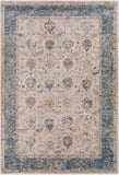 Mirabel MBE-2313 Traditional Polyester Rug MBE2313-575 Teal, Aqua, Mustard, Taupe, Beige, Light Gray 100% Polyester 5' x 7'5"