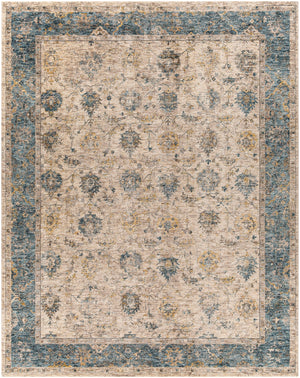 Mirabel MBE-2313 Traditional Polyester Rug MBE2313-710103 Teal, Aqua, Mustard, Taupe, Beige, Light Gray 100% Polyester 7'10" x 10'3"