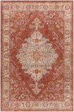 Mirabel MBE-2318 Traditional Polyester Rug MBE2318-575 Burnt Orange, Rust, Teal, Olive, Medium Gray, Beige 100% Polyester 5' x 7'5"