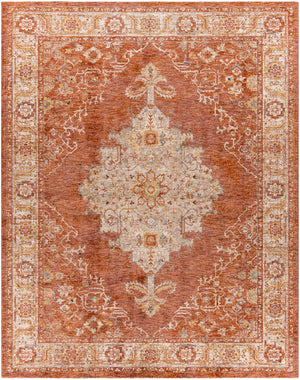 Mirabel MBE-2318 Traditional Polyester Rug MBE2318-710103 Burnt Orange, Rust, Teal, Olive, Medium Gray, Beige 100% Polyester 7'10" x 10'3"