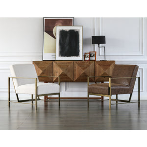 Francis Elegant Leatherette Arm Chair - Modern Design with Brushed Gold Frame, Fully Assembled!