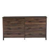 Noble House Olimont Contemporary 6 Drawer Dresser, Medium Brown