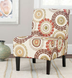 Safavieh Marka Armless Club Chair Multi Print NC Coating Hardwood Plywood Birch Foam Polyester MCR1004A 683726465379