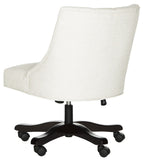 Safavieh Soho Desk Chair Tufted Linen Swivel Light Cream Wood NC Coating Hardwood Birch Foam Polyester MCR1030A 889048189522