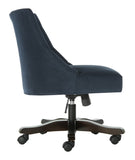 Safavieh Soho Desk Chair Tufted Velvet Swivel Navy Wood NC Coating Hardwood Birch Foam MCR1030C 889048417441