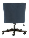 Safavieh Soho Desk Chair Tufted Velvet Swivel Navy Wood NC Coating Hardwood Birch Foam MCR1030C 889048417441