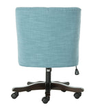 Safavieh Soho Desk Chair Tufted Linen Swivel Light Blue Wood NC Coating Hardwood Birch Foam MCR1030E 889048417465