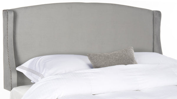 Safavieh Austin Headboard Full Winged Pewter and Silver Fabric Wood Metal Plywood Polyester Foam Iron Stainless Steel MCR4003G-F 889048159549
