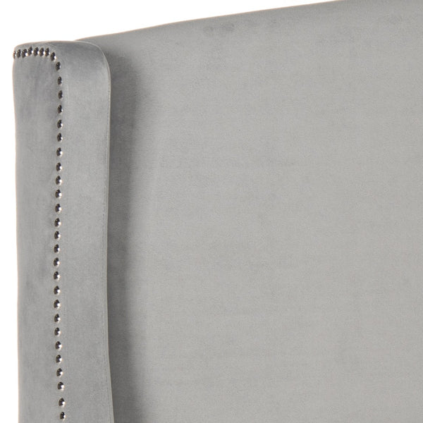 Safavieh Austin Headboard Full Winged Pewter and Silver Fabric Wood Metal Plywood Polyester Foam Iron Stainless Steel MCR4003G-F 889048159549