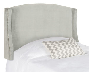 Safavieh Austin Headboard Full Winged Pewter and Silver Fabric Wood Metal Plywood Polyester Foam Iron Stainless Steel MCR4003G-F 889048159549