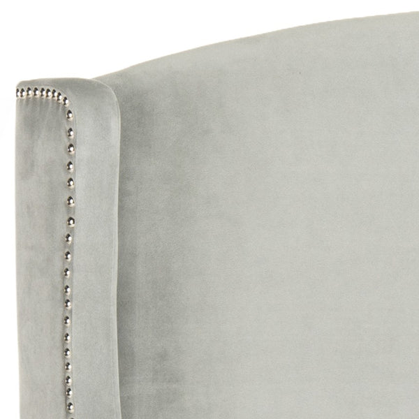 Safavieh Austin Headboard Full Winged Pewter and Silver Fabric Wood Metal Plywood Polyester Foam Iron Stainless Steel MCR4003G-F 889048159549