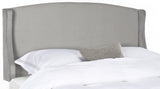 Safavieh Austin Headboard Twin Winged Pewter and Silver Fabric Wood Metal Plywood Polyester Foam Iron Stainless Steel MCR4003G-T 889048159600