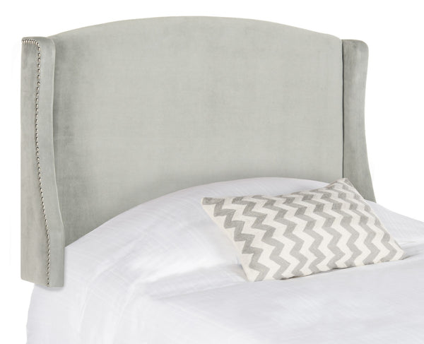 Safavieh Austin Headboard Twin Winged Pewter and Silver Fabric Wood Metal Plywood Polyester Foam Iron Stainless Steel MCR4003G-T 889048159600