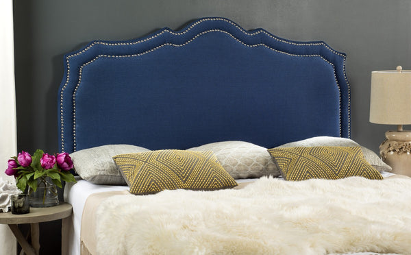 Safavieh Skyler Headboard  Steel Blue Fabric/Wood/Metal MCR4005B-F