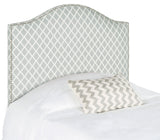 Safavieh Connie Headboard Twin Grey and White Silver Fabric Wood Metal Plywood Polyester Nylon PU Foam Iron Stainless Steel MCR4018G 683726669944