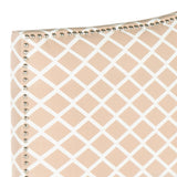 Safavieh Connie Headboard Twin Dusty Rose and White Silver Fabric Wood Metal Plywood Polyester Nylon PU Foam IronSteelMCR4018H 683726669951