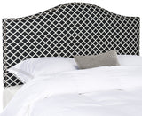Safavieh Connie Headboard Twin Black and White Silver Fabric Wood Metal Plywood Polyester Nylon PU Foam Stainless Steel MCR4018Y 889048140523