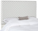 Safavieh Sydney Headboard Lattice Grey and White Black Fabric Wood Metal Plywood Polyester Nylon PU Foam MCR4023N 889048011342