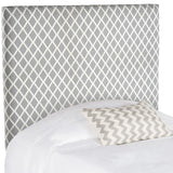 Safavieh Sydney Headboard Lattice Grey and White Black Fabric Wood Metal Plywood Polyester Nylon PU Foam MCR4023N 889048011342