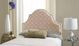 Hallmar Pale Pink & Beige Headboard - Silver Nail Head