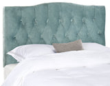 Safavieh Axel Headboard Twin Tufted Wedgwood Blue Metal with Buttons Plywood Cotton Foam Iron MCR4028A 683726672128