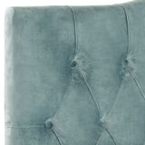 Safavieh Axel Headboard Twin Tufted Wedgwood Blue Metal with Buttons Plywood Cotton Foam Iron MCR4028A 683726672128