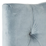 Safavieh Axel Headboard Twin Tufted Wedgwood Blue Metal with Buttons Plywood Cotton Foam Iron MCR4028A 683726672128