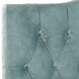 Safavieh Axel Headboard Twin Tufted Wedgwood Blue Metal with Buttons Plywood Cotton Foam Iron MCR4028A 683726672128