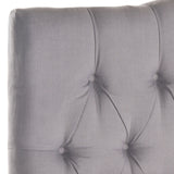 Safavieh Axel Headboard Twin Tufted Arctic Grey Metal with Buttons Plywood Terelyne Cotton Rayon Foam Iron MCR4028C 683726672371