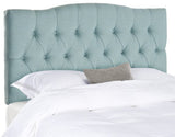 Safavieh Axel Headboard Twin Tufted Sky Blue Metal with Buttons Plywood Polyester Cotton Linen Foam Iron MCR4028D 683726672388