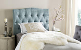 Safavieh Axel Headboard Twin Tufted Sky Blue Metal with Buttons Plywood Polyester Cotton Linen Foam Iron MCR4028D 683726672388