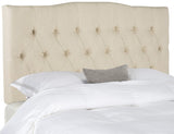 Safavieh Axel Headboard Twin Tufted Hemp Metal with Buttons Plywood Linen Foam Iron MCR4028K-T 889048146501