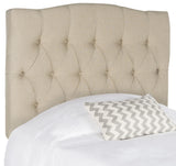 Safavieh Axel Headboard Twin Tufted Hemp Metal with Buttons Plywood Linen Foam Iron MCR4028K-T 889048146501