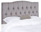 Safavieh Axel Headboard King Tufted Arctic Grey Metal with Buttons Plywood Terelyne Cotton Rayon Foam Iron MCR4029C 683726672487