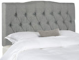 Safavieh Axel Headboard King Tufted Grey Metal with Buttons Plywood Linen Foam Iron MCR4029E-K 889048146518