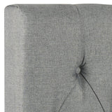 Safavieh Axel Headboard King Tufted Grey Metal with Buttons Plywood Linen Foam Iron MCR4029E-K 889048146518