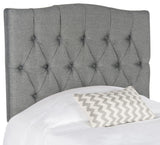 Safavieh Axel Headboard King Tufted Grey Metal with Buttons Plywood Linen Foam Iron MCR4029E-K 889048146518