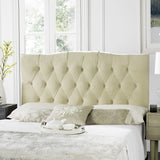 Safavieh Axel Headboard King Velvet Tufted Buckwheat Metal with Buttons Plywood Foam Iron MCR4029G-K 889048146532