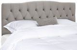 Safavieh Axel Headboard King Tufted Pewter Metal with Buttons Plywood Linen Foam Iron MCR4029H-K 889048146549