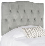 Safavieh Axel Headboard King Tufted Pewter Metal with Buttons Plywood Linen Foam Iron MCR4029H-K 889048146549