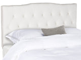 Safavieh Axel Headboard King Tufted White Metal with Buttons Plywood Velvet Foam Iron MCR4029J-K 889048146556