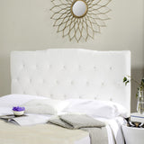 Safavieh Axel Headboard King Tufted White Metal with Buttons Plywood Velvet Foam Iron MCR4029J-K 889048146556